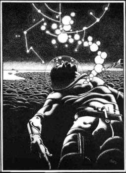 Jack Vance:illustration © Caza,Marginal n°1-1973